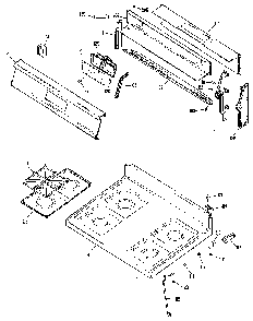 Control Panel And Cooktop Diagram and Parts List for JGBS18GEN1  General Electric Range