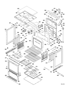 CHASSIS PARTS Diagram and Parts List for JCBP800DT1WW  General Electric Range