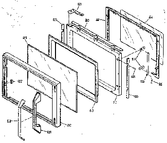 Microwave oven door Diagram and Parts List for 3639878911KS  Kenmore Range