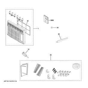 Room Air Conditioner Diagram and Parts List for AWCS05BWB2  General Electric Air Conditioner
