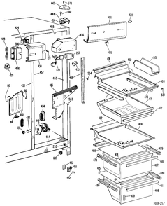 REFRIGERATOR SECTION Diagram and Parts List for TFXC24FLM  General Electric Refrigerator