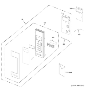 Control Parts Diagram and Parts List for PVM9195SF3SS  General Electric Microwave