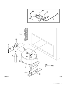 SYSTEM Diagram and Parts List for FCM20DMBWH  General Electric Freezer