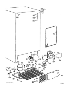 SYSTEM GROUP Diagram and Parts List for 39730  General Electric Refrigerator
