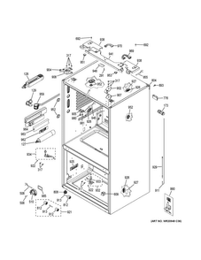 Case Parts Diagram and Parts List for CYE22USHBSS  General Electric Refrigerator