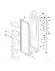 REFRIGERATOR DOOR Diagram and Parts List for 34221-4  General Electric Refrigerator