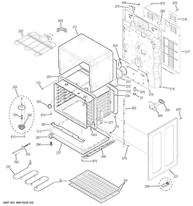Lower Oven Diagram and Parts List for JB860EJ1ES  General Electric Range