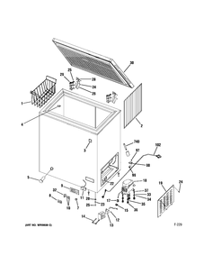 FREEZER Diagram and Parts List for FCM5DTWBHC  General Electric Freezer