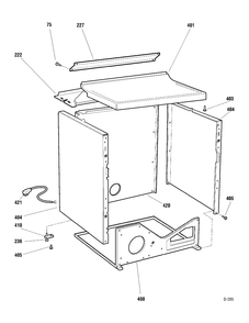 CABINET Diagram and Parts List for 677512  General Electric Dryer