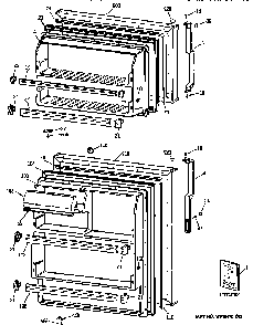 Doors Diagram and Parts List for TBX14JABBRAA  General Electric Refrigerator