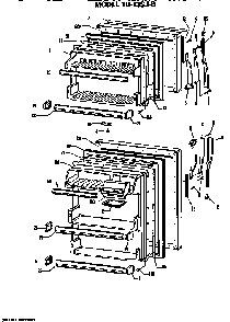 Doors Diagram and Parts List for TB13SJBR  General Electric Refrigerator