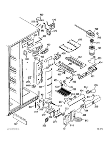 Part Location Diagram of WR01L02114 GE GASKET DOOR FZ BLACK
