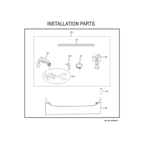 Installation Parts Diagram and Parts List for PDD415PYY0FS  General Electric Dishwasher