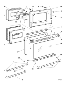 DOOR ASSEMBLY Diagram and Parts List for 12891-2  General Electric Range