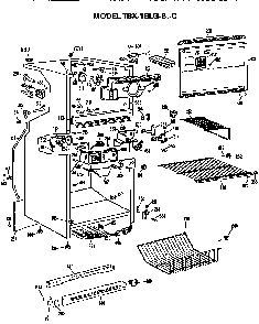 Cabinet Parts Diagram and Parts List for TBX18LGC  General Electric Refrigerator