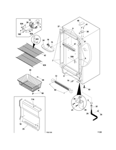 CABINET Diagram and Parts List for FUF14SVBRWW  General Electric Freezer