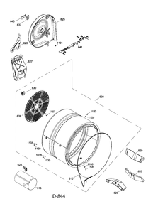 DRUM Diagram and Parts List for GFMN110GD0WW  General Electric Dryer