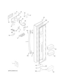 Freezer Door Diagram and Parts List for GSS23GMKECES  General Electric Refrigerator