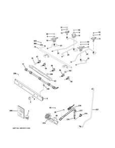 Gas And Burner Parts Diagram and Parts List for JGBS66DEK4BB  General Electric Range