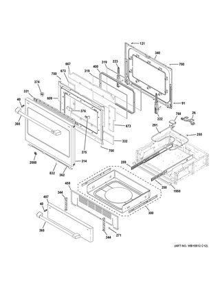 Door & Drawer Parts Diagram and Parts List for CHS985SEL2SS  General Electric Range