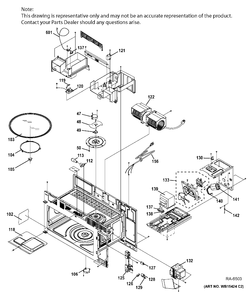 OVEN CAVITY Diagram and Parts List for PVM2188SJC01  General Electric Microwave