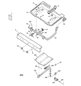 Gas & Burner Parts Diagram and Parts List for RGB524PEA1CT  Hotpoint Range