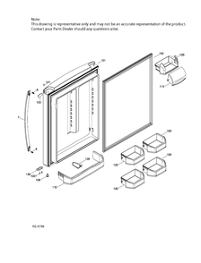 FF DOOR Diagram and Parts List for ADRS0MBZIRSS  General Electric Refrigerator