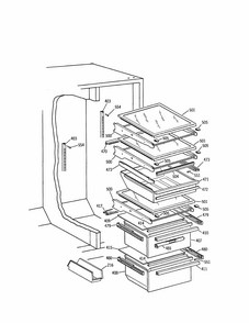 Fresh Food Section Diagram and Parts List for 3639552714  Kenmore Refrigerator