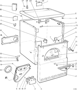 FRONT PANEL, WRAPPER & TOP PANEL Diagram and Parts List for VCD321D*C18  General Electric Dryer