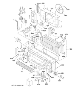 Motor & Chassis Parts Diagram and Parts List for AZ41E12EAPW2  General Electric Air Conditioner