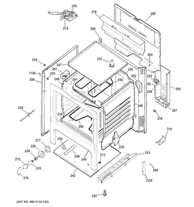 Part Location Diagram of WB63X21430 GE FRAME WELD Assembly