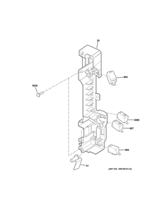Latch Board Parts Diagram and Parts List for PSA9240SF6SS  General Electric Microwave Oven Combo