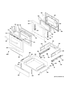 DOOR & DRAWER PARTS Diagram and Parts List for PGB930SEJ4SS  General Electric Range