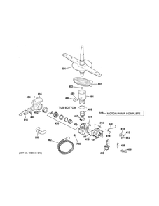 Motor-pump Mechanism Diagram and Parts List for GSD3300K55CC  General Electric Dishwasher