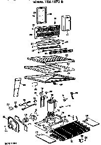 Unit Parts Diagram and Parts List for TBX18PJB  General Electric Refrigerator