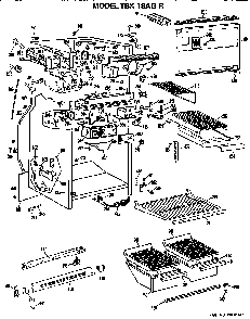 Cabinet Parts Diagram and Parts List for TBX18AGR  General Electric Refrigerator