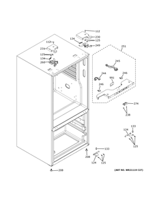 Case Parts Diagram and Parts List for GNE27JGMYFBB  General Electric Refrigerator