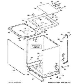 Cabinet, Cover & Front Panel Diagram and Parts List for HTWP1200D1WW  Hotpoint Washer