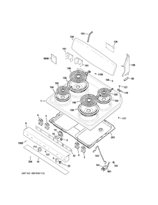 CONTROL PANEL & COOKTOP Diagram and Parts List for JB450DF2WW  General Electric Range