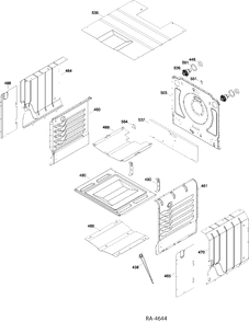 OVEN CAVITY Diagram and Parts List for PCGB980SET2SS  General Electric Range
