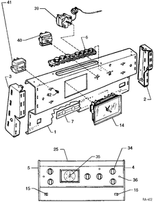 CONTROL PANEL Diagram and Parts List for 12450-1  General Electric Range