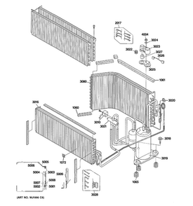 Unit Parts Diagram and Parts List for AZ61H12DABW2  General Electric Air Conditioner