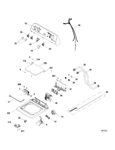 CONTROL PANEL Diagram and Parts List for MHDSR165F00WW  General Electric Washer