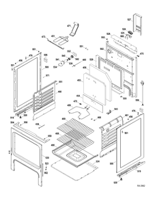 BODY PARTS Diagram and Parts List for JCBS64DM3WW  General Electric Range
