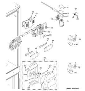 Fresh Food Section Diagram and Parts List for CFSP5RKBESS  General Electric Refrigerator
