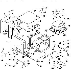 Main Body Diagram and Parts List for JRP14GP28G  General Electric Wall Oven