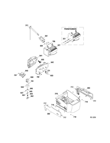 ICE MAKER Diagram and Parts List for PSHS6YGXADSS  General Electric Refrigerator