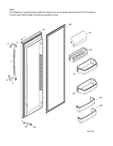 FF DOOR Diagram and Parts List for GSRL3KLXHFLB  General Electric Refrigerator