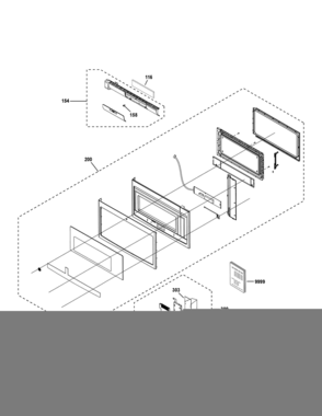 CONTROL PANEL DOOR PARTS Diagram and Parts List for PVM9005FM1DS  General Electric Microwave