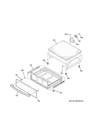 Drawer Diagram and Parts List for PB930SL2SS  General Electric Range